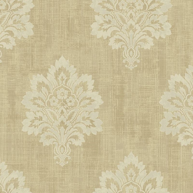 Save DD10208 Patina Leafy Damask by Wallquest Wallpaper