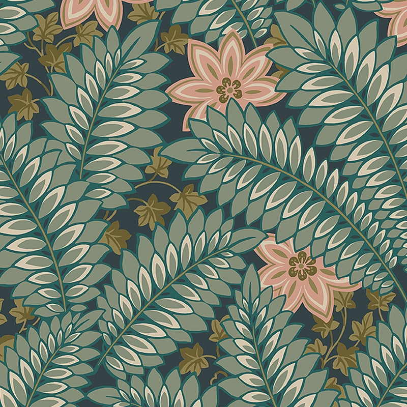 Sample 2250 Hidden Ivy, Spruce By Borastapeter Wallcovering