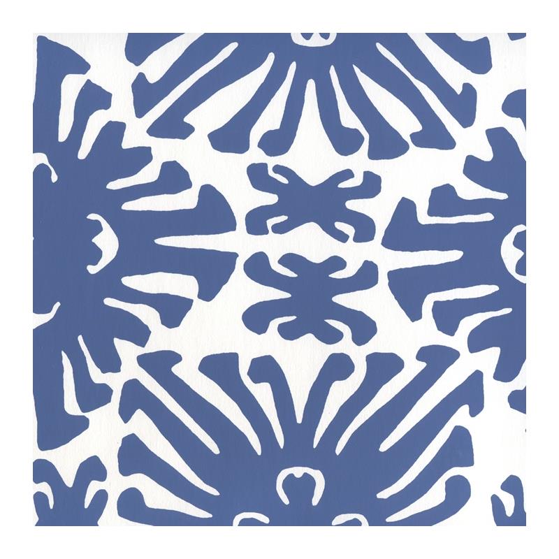 Sample 2475WP-08 Sigourney Small Scale, New Navy on White by Quadrille Wallpaper