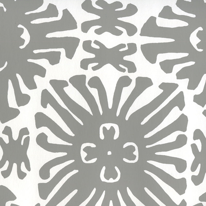 Search 2475WP-06 Sigourney Small Scale Gray on White by Quadrille Wallpaper