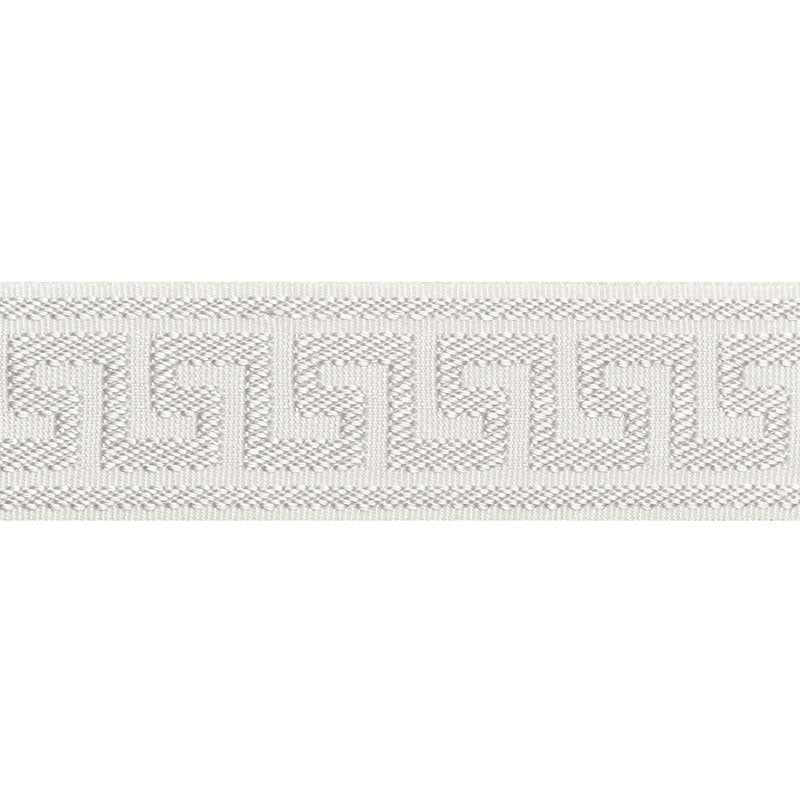 74680 | Etienne Silk Greek Key Narrow, Dove - Schumacher Fabric