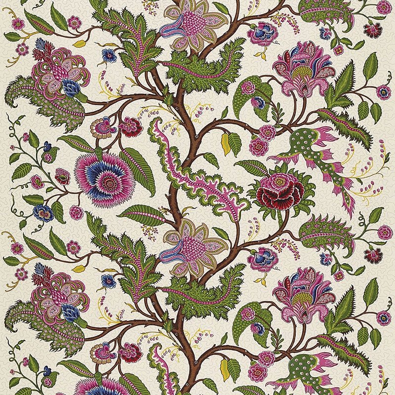 Purchase sample of 174814 Sinhala Linen Print, Jewel by Schumacher Fabric
