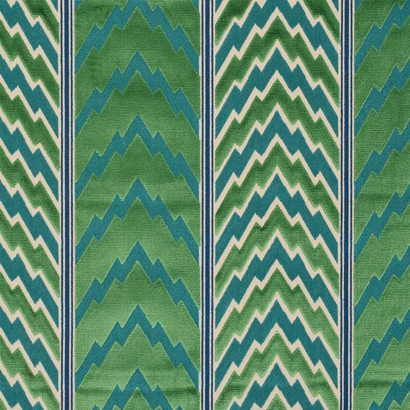 Purchase sample of 77110 Florentine Velvet, Emerald by Schumacher Fabric