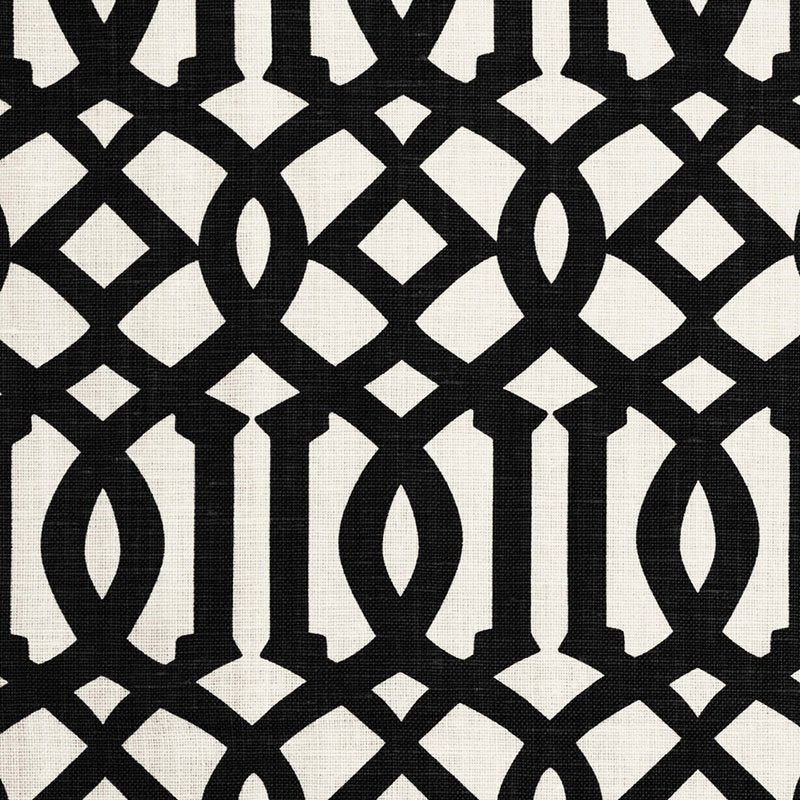 Purchase sample of 174414 Imperial Trellis Ii, Jet by Schumacher Fabric