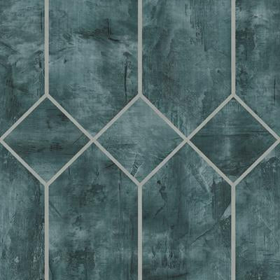 Order LW51604 Living with Art Geo Faux Emerald and Metallic Silver by Seabrook Wallpaper