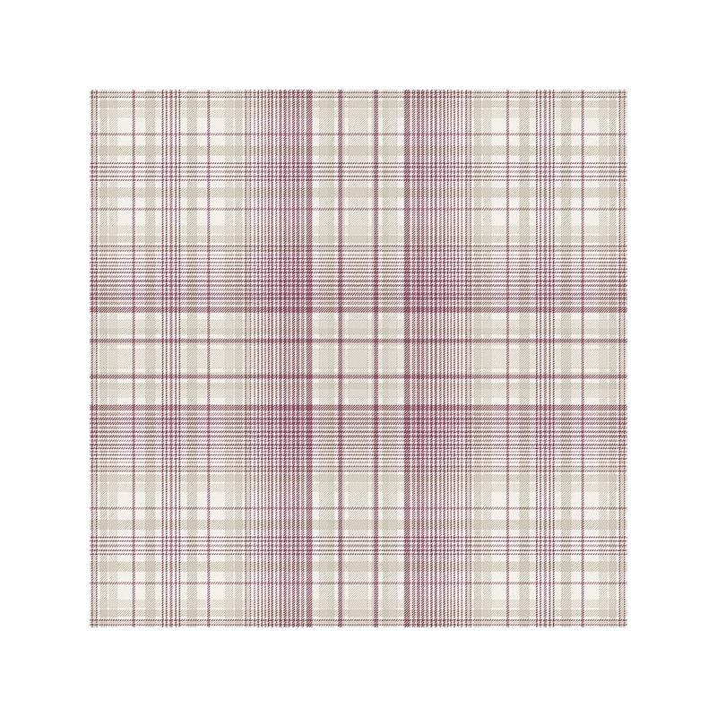 Sample AF37719 Flourish Abby Rose 4, Neutral Check Plaid Wallpaper in Taupe, Wine, Plum, Burgundy by Norwal