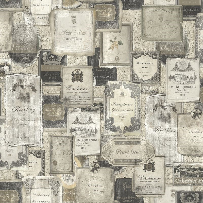 Order MV81207 Vintage Home 2 Labels by Wallquest Wallpaper