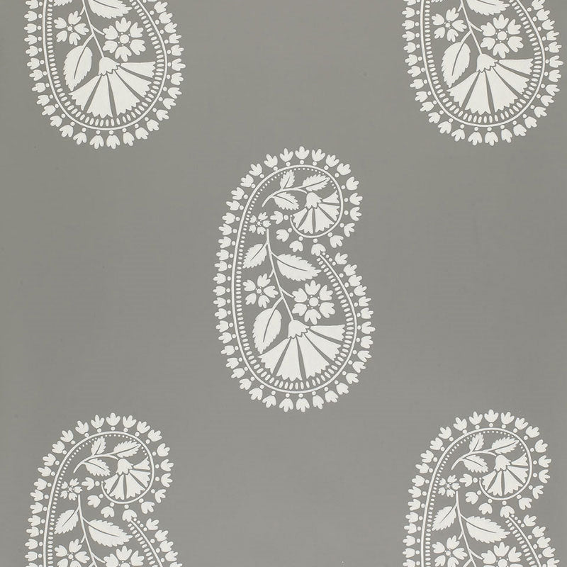 Save on 5005062 Indore Paisley Charcoal Schumacher Wallpaper