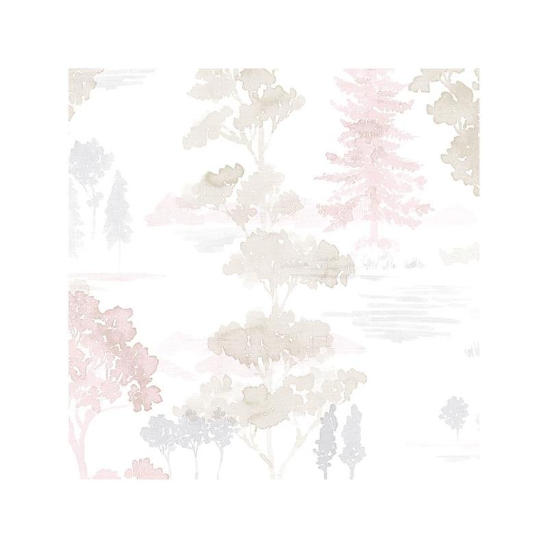 Sample FW36830 Fresh Watercolors, Pink Forest Wallpaper in Pink, Beige Lavender by Norwall