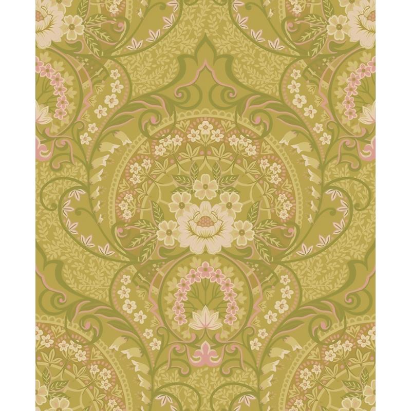 316012 Posy Nasrin Chartreuse Damask Wallpaper by Eijffinger,316012 Posy Nasrin Chartreuse Damask Wallpaper by Eijffinger2