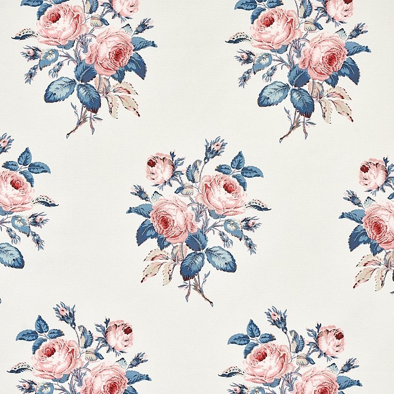 Purchase sample of 179632 Loudon Rose, Rose and Blue by Schumacher Fabric