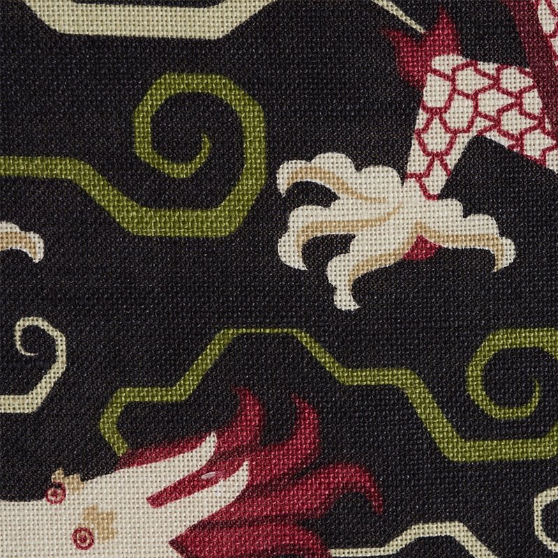 Select 179001 Bixi Dragon Black Schumacher Fabric