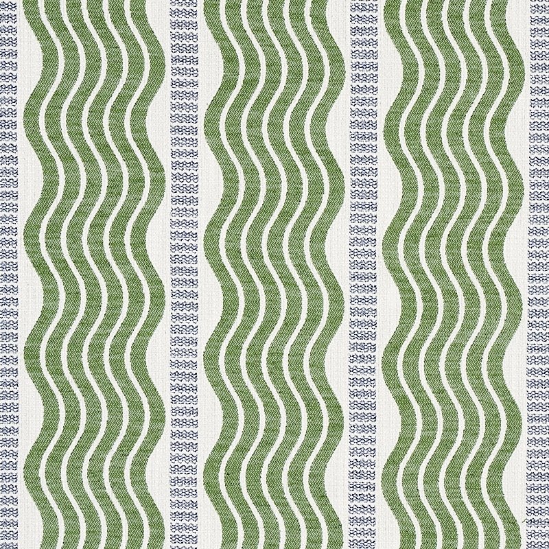 Purchase sample of 79940 Sina Stripe, Green by Schumacher Fabric