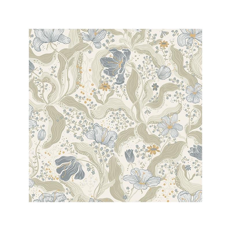 Sample 2932-65115 Lina, Bodri Light Blue Tulip Garden  by A-Street Prints Wallpaper