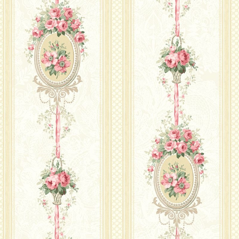 Sample FS50401 Spring Garden Cameo Stripe Wallquest