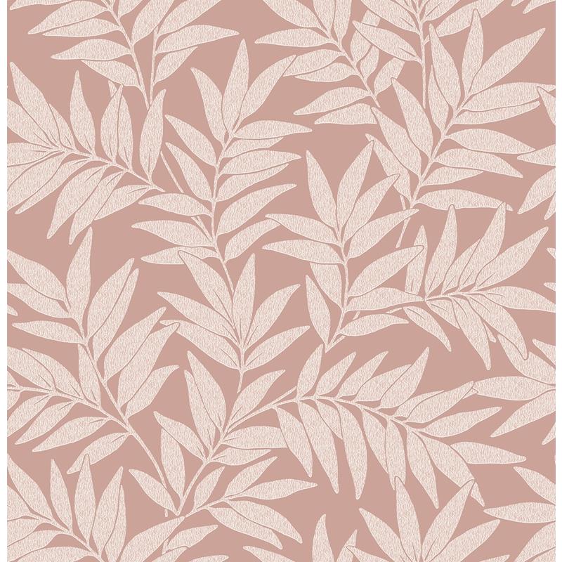 Sample 2970-26121 Revival, Morris Pink Leaf Wallpaper by A-Street Prints Wallpaper