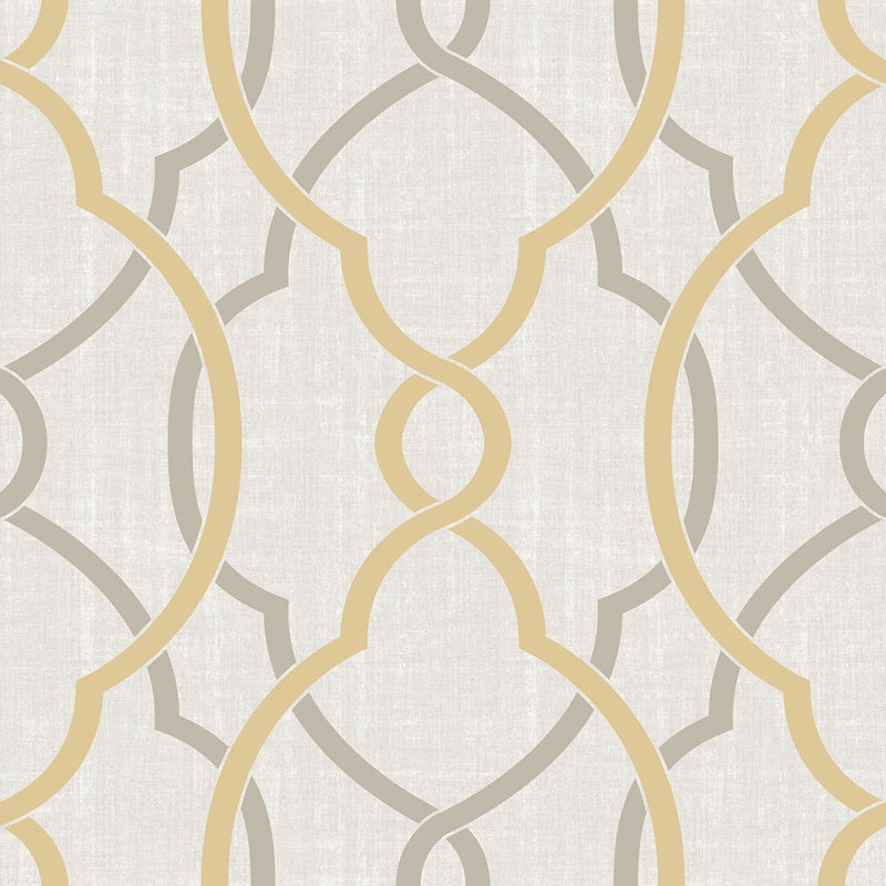 Sample NU1695 Sausalito Taupe/Yellow, Graphics Peel and Stick Wallpaper