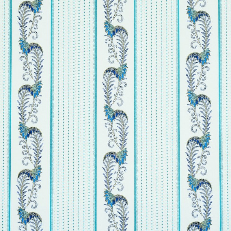 Purchase sample of 179381 Aleksy Stripe, Teal by Schumacher Fabric
