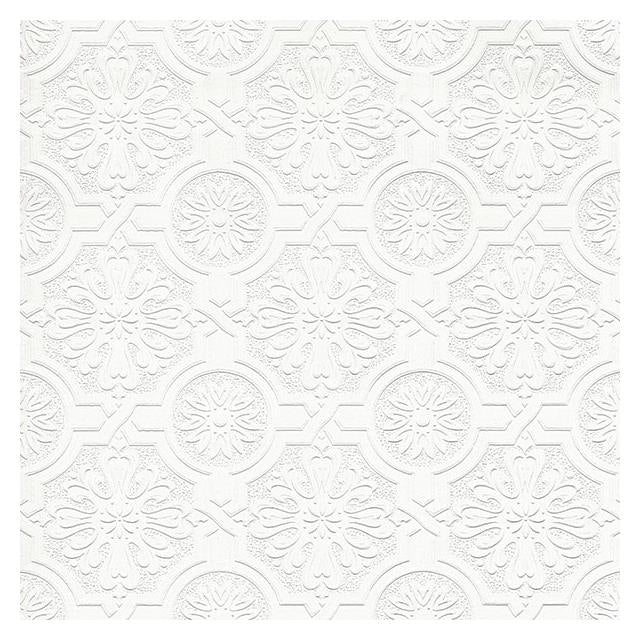 Order 4000-32817 PaintWorks Victorian White Tin Ceiling Paintable White Brewster Wallpaper