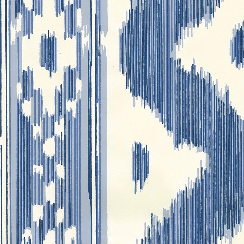 Sample 2020-01OWP Bali Hai, Blues on Off White by Quadrille Wallpaper