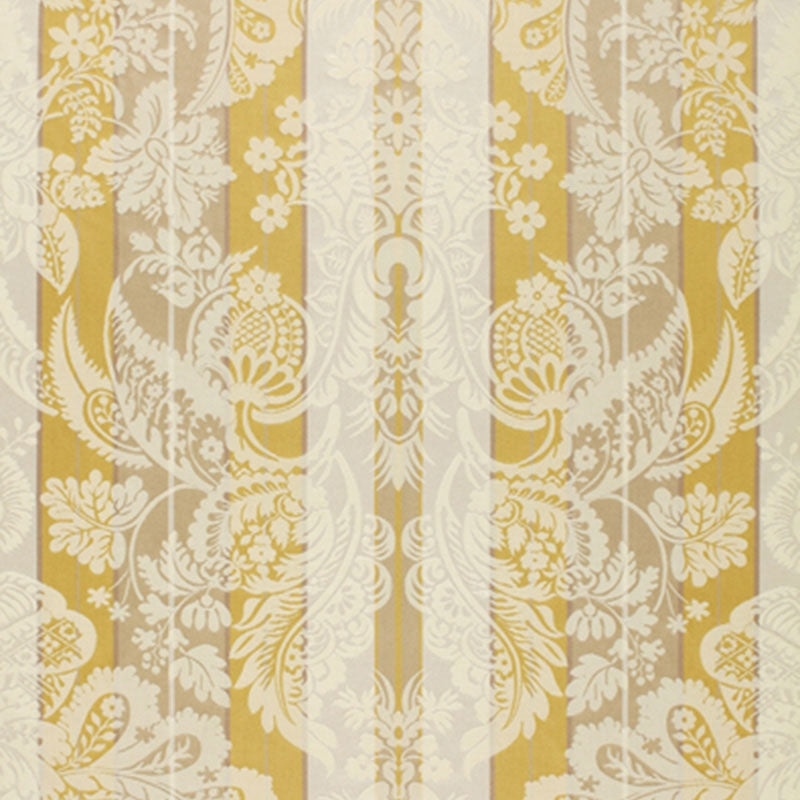 Purchase sample of 64393 Savannah Imberline Damask, Chardonnay by Schumacher Fabric
