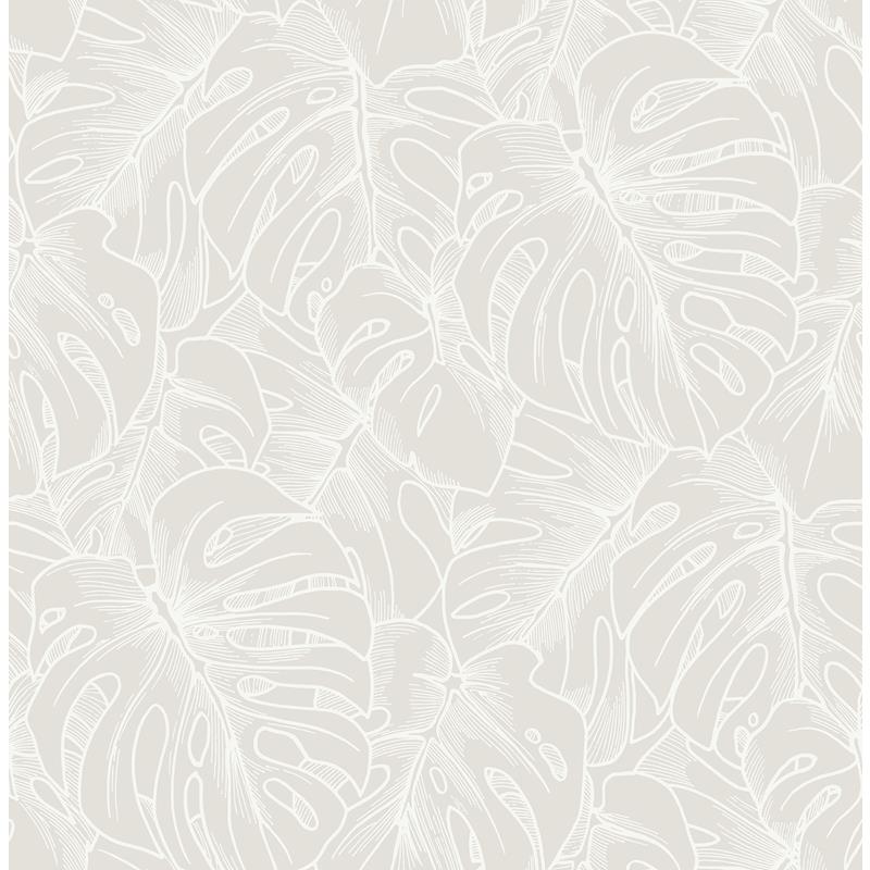 SLS3976 Scott Living White Borneo Peel &amp; Stick Wallpaper by NuWallpaper