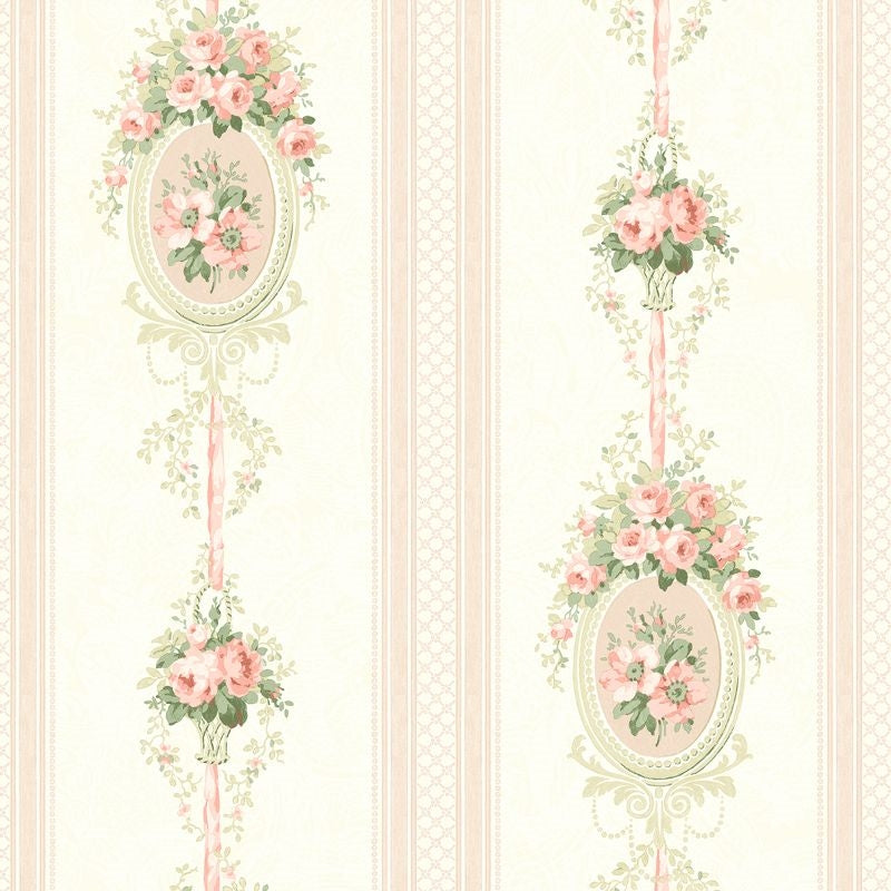 Sample FS50411 Spring Garden Cameo Stripe Wallquest