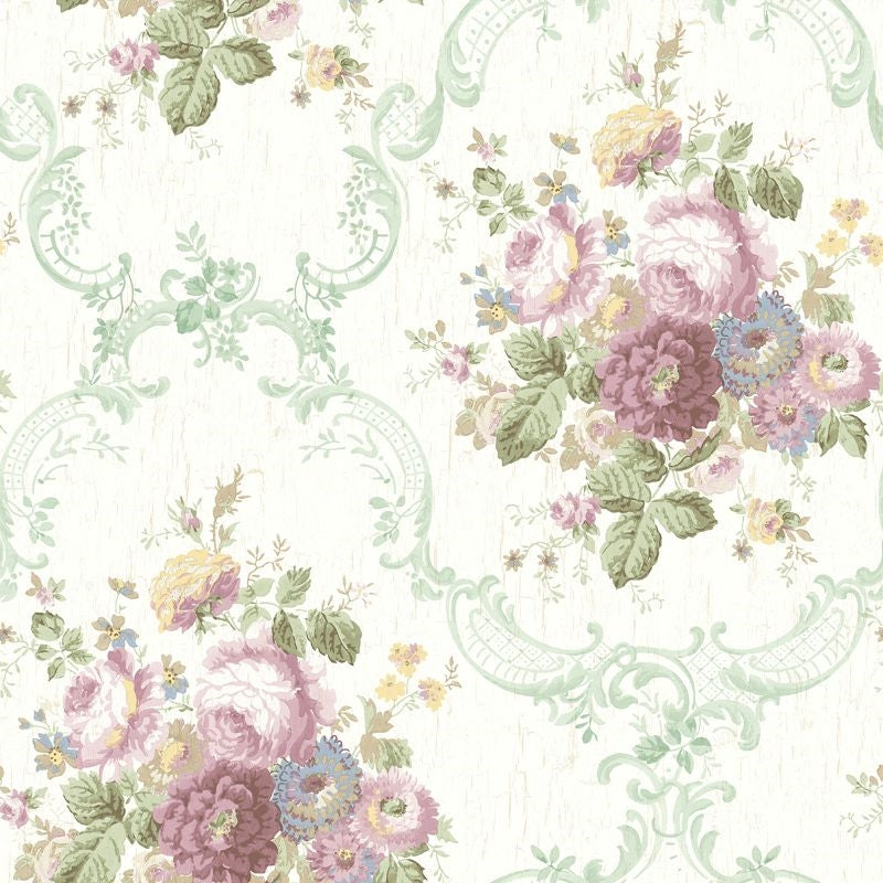 Sample FS50009 Spring Garden Floral Bouquet Wallquest