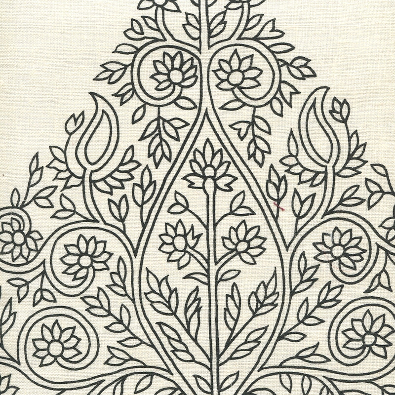 Sample HC1480P-05WP Taj, Black On Off White by Quadrille Wallpaper