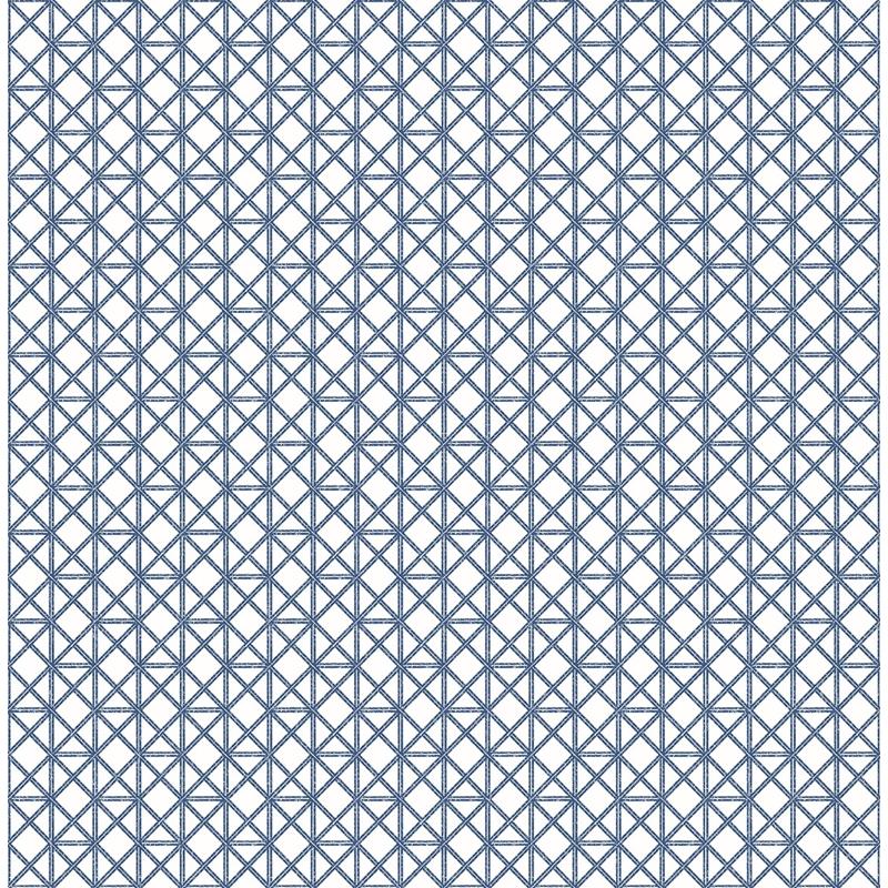 Sample 2969-26005 Pacifica, Lisbeth Blue Geometric Lattice by A-Street Prints Wallpaper