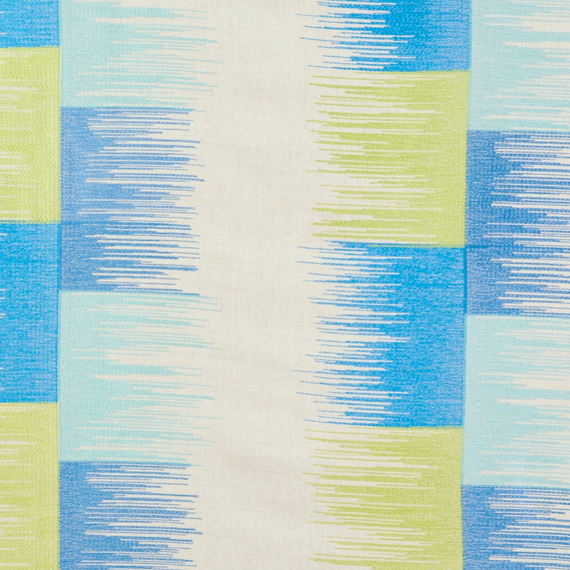 Purchase 78401 Sunburst Stripe Embroidery Blue & Lime by Schumacher Fabric