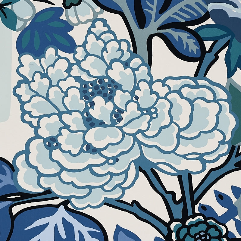5001062 | Chiang Mai Dragon, China Blue - Schumacher Wallpaper