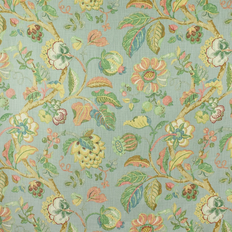 Acquire S2724 Robins Egg Floral Multipurpose Greenhouse Fabric