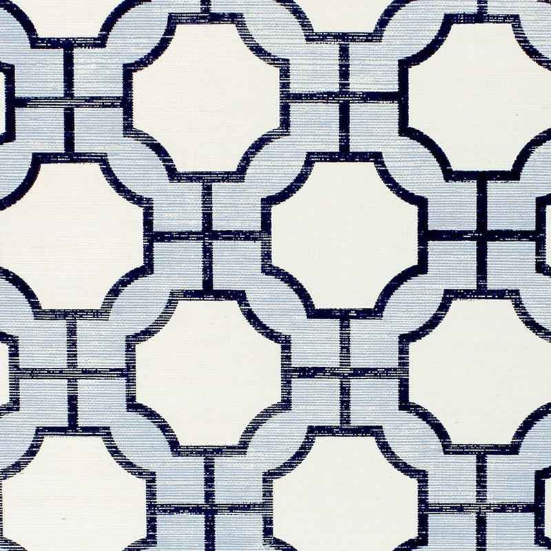 Purchase 5194 Imperial Gates Periwinkle and Navy on White Manila Hemp Phillip Jeffries Wallpaper