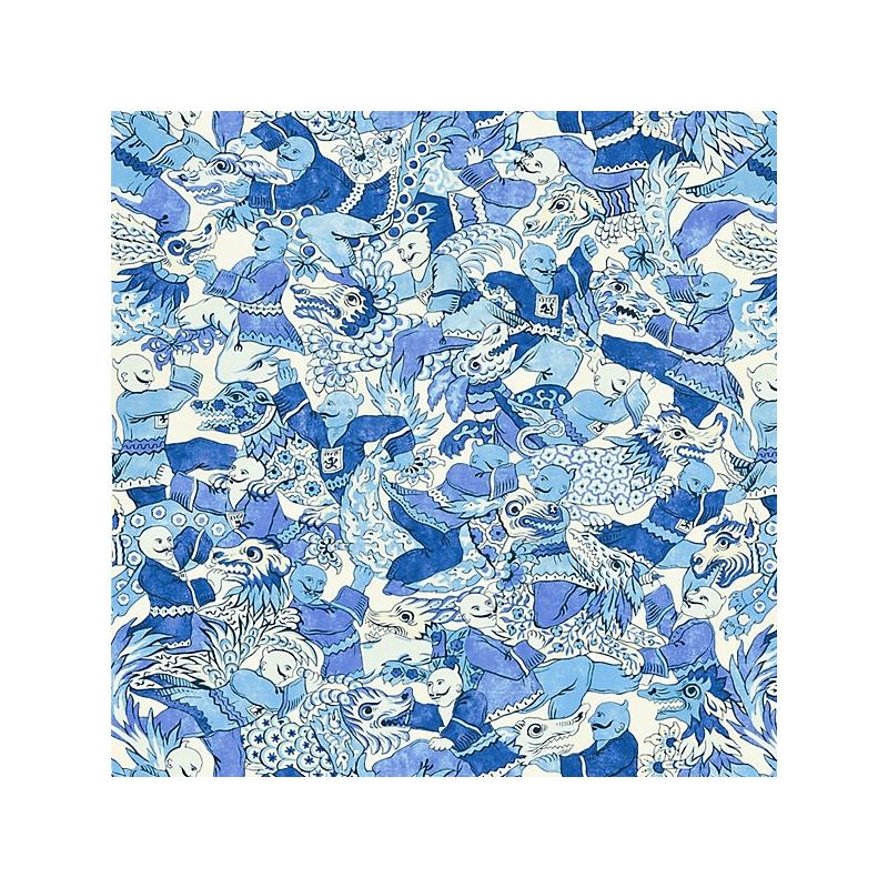 Sample 16612-003 Dragon Dance, Porcelain - Scalamandre Fabric (SC 000316612)