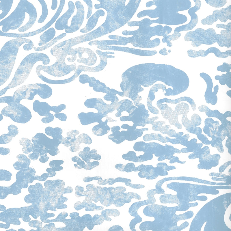 Sample 2330-ZBWP San Marco, Zibby Blue on White by Quadrille Wallpaper