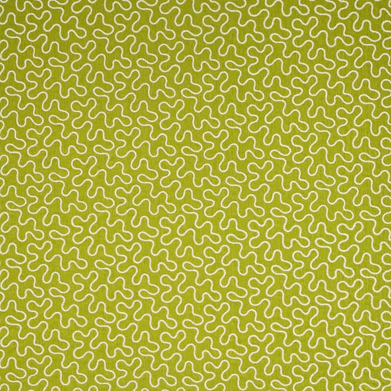 Purchase sample of 67604 Meander Embroidery, Leaf by Schumacher Fabric