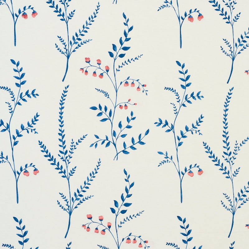 Save 78350 Cynthia Embroidered Print Blue by Schumacher Fabric