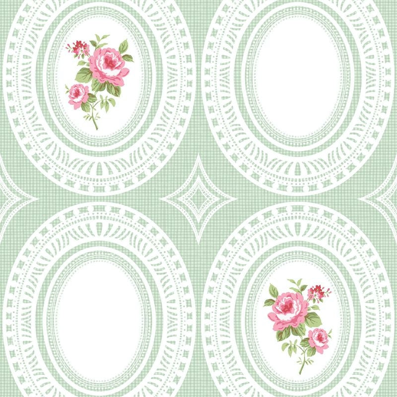 Order HC81904 Mod Chic Rose Cameo by Wallquest Wallpaper