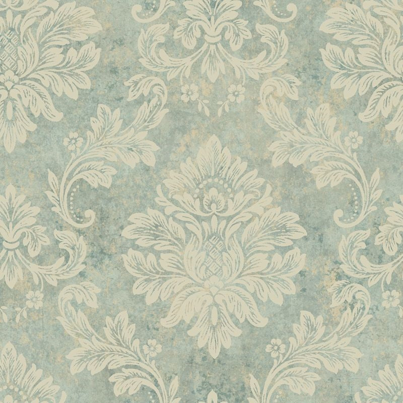 Buy DV50004 Villa D'Este Leaf Damask by Wallquest Wallpaper