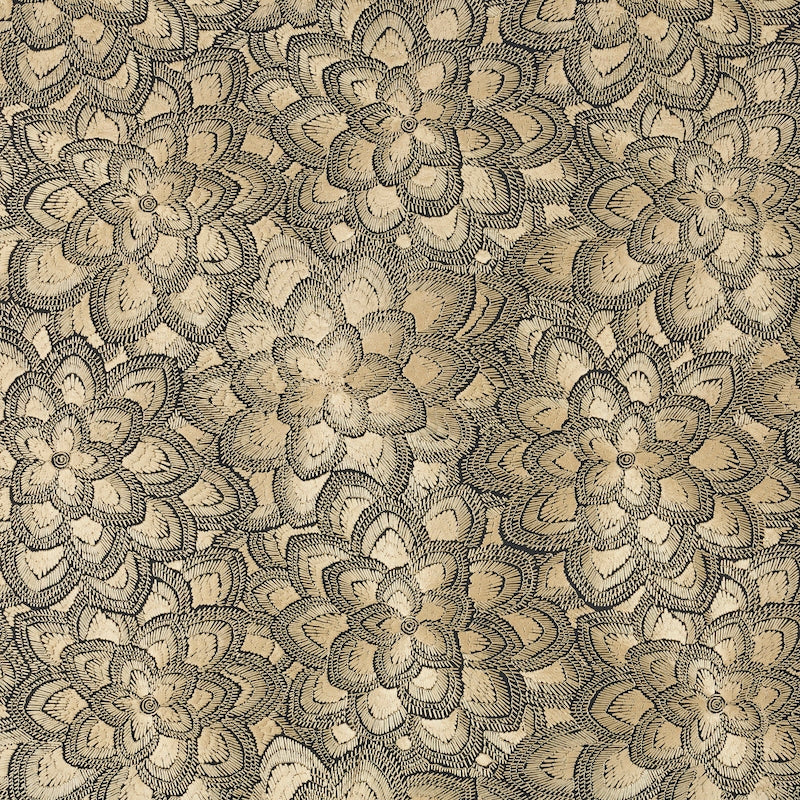 Select 78340 Lotus Embroidery Gold by Schumacher Fabric