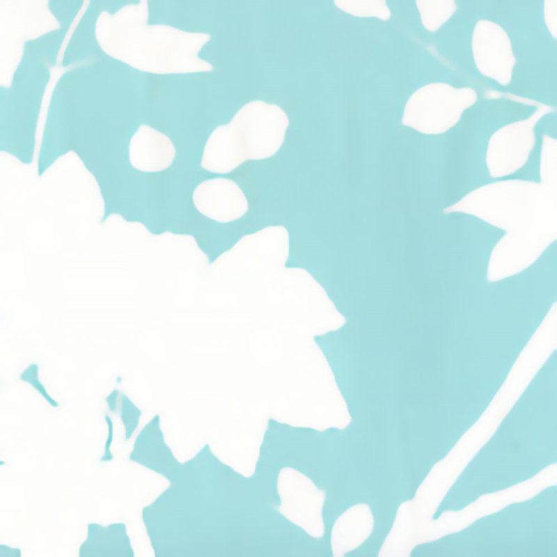 Sample 306182W Happy Garden Background, Turquoise On White by Quadrille Wallpaper