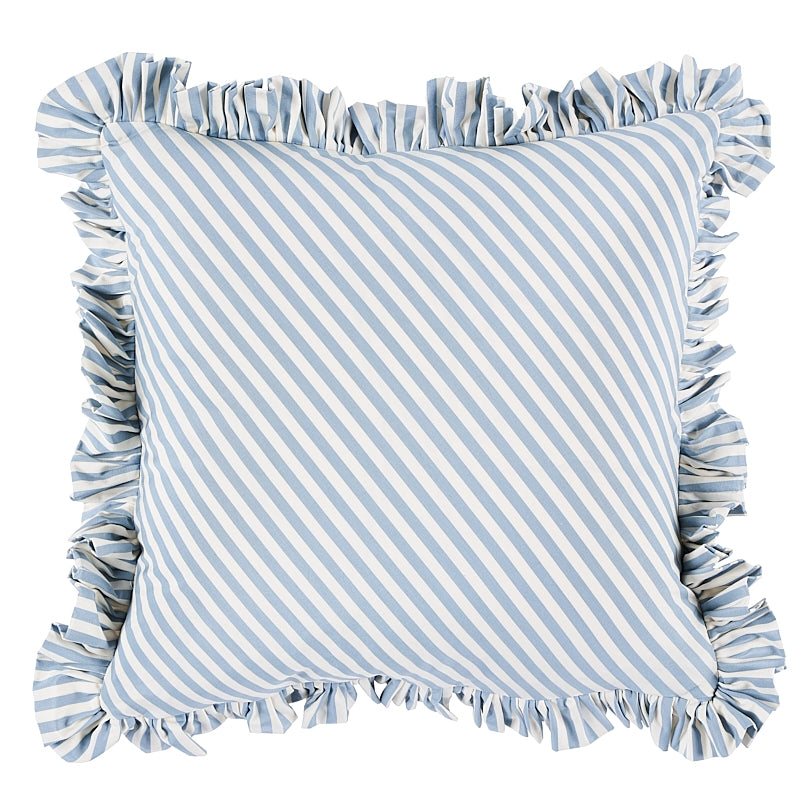 So7134502 | Brigitte Stripe 14" Pillow, Sky - Schumacher Furniture and Accessories