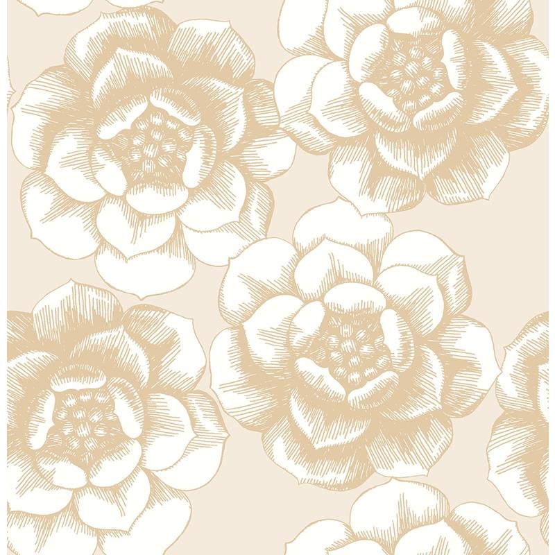 Sample 2763-24241 Moonlight, Gold Flowers by A-Street Prints Wallpaper