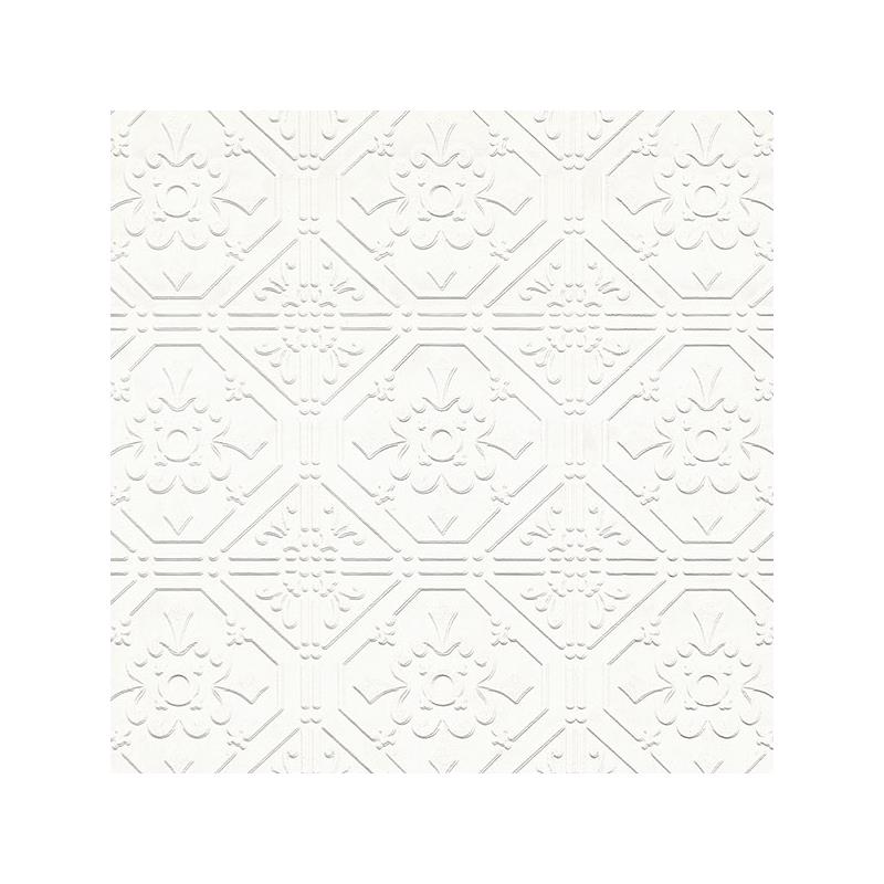 Sample 4000-93996 PaintWorks, Brooklyn White Tin Paintable by Brewster Wallpaper