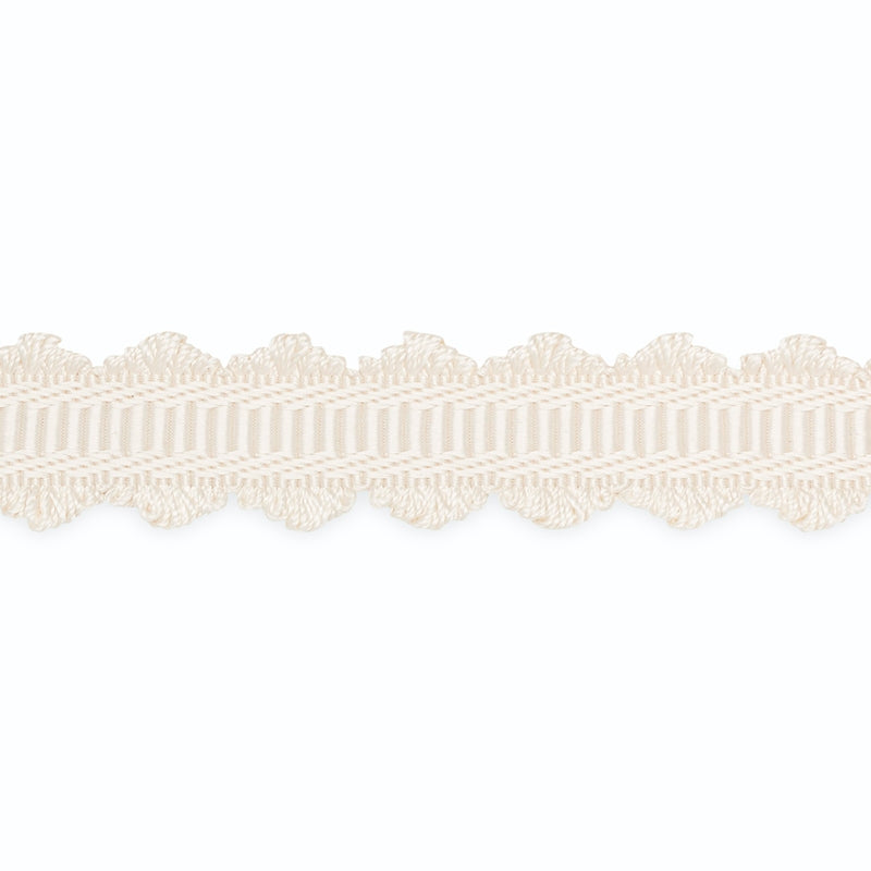 B153-1 | Leah Double Scalloped Braid, Blanc - Schumacher Fabric
