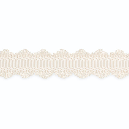 B153-1 | Leah Double Scalloped Braid, Blanc - Schumacher Fabric