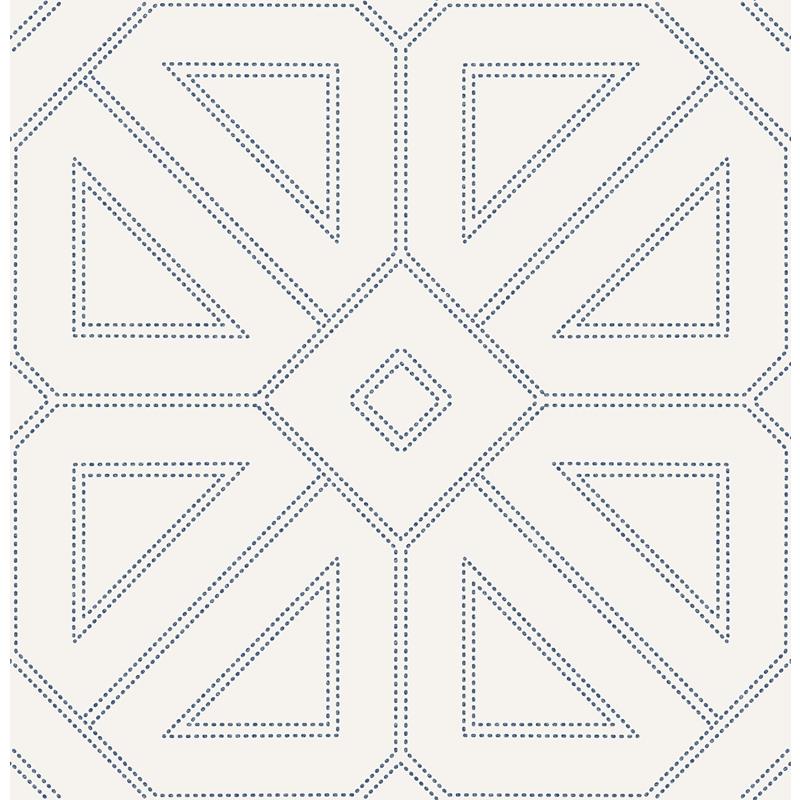 Sample 2973-87372 Daylight, Voltaire Indigo Beaded Geometric by A-Street Prints Wallpaper