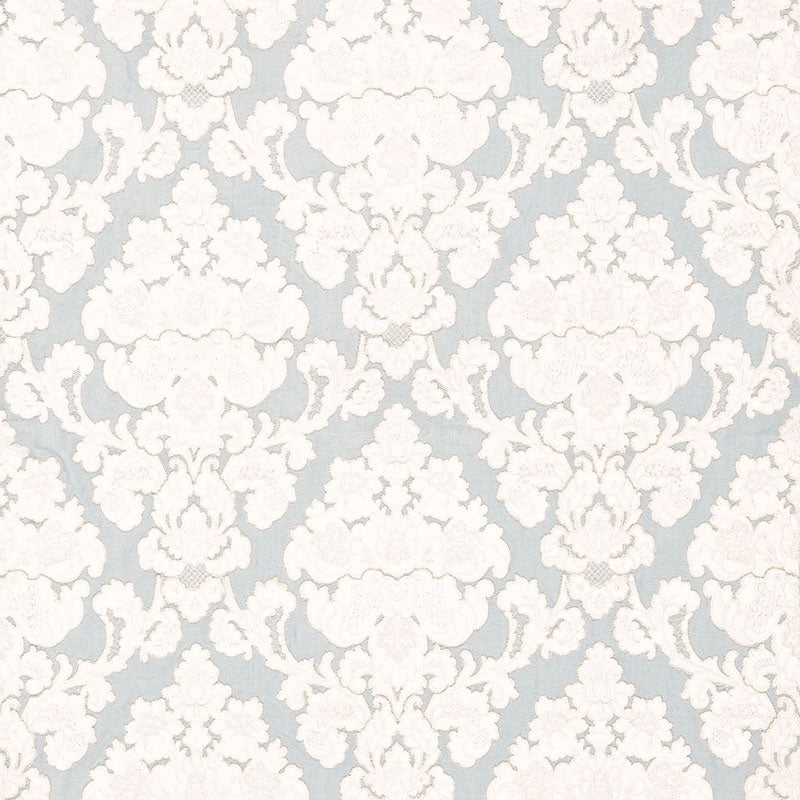 Search 66591 Montalcino Applique Damask Robin'S Egg by Schumacher Fabric