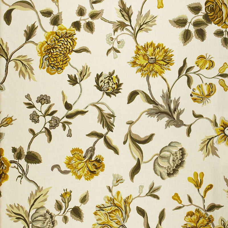 Purchase sample of 174521 Avebury Floral Vine, Citrine by Schumacher Fabric